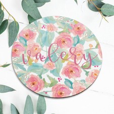 Personalized Watercolor Floral Mouse Pad Mat Office Desk Table Accessory Gift picture