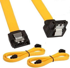 2Pack 90 Degree Right-Angle SATA III Cable 6.0 Gbps with Locking Latch 32Inch Ye picture