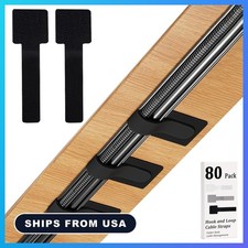 80PCS Hook and Loop Cable Straps, Cable Management Under Desk picture