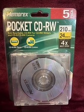 Memorex Pocket CD-RW 5 Pack Rewritable 8cm Digital Camera 4x 210MB 24min New picture