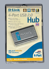 D-Link 4-Ports USB 2.0 External Hub Quick Media New Sealed In Package NOS picture