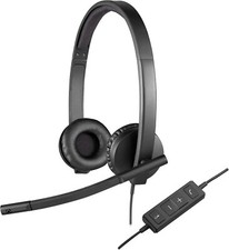 Logitech H570e Wired Headset Stereo Headphones Noise-Cancelling Microphone USB picture