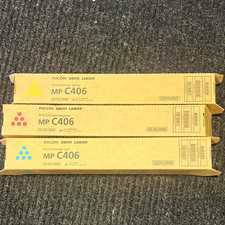Ricoh Genuine MP C406 Cyan Magenta Yellow Laser Toner Set 842092 842093 picture