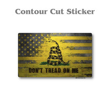 Gadsden American Flag Sticker, Yellow Don't Tread On Me Rattlesnake Decal, USA picture