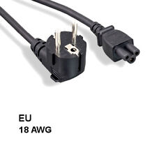 6' EU Europe 3 Prong Notebook Power Cord IEC60320 C5 to 90° Angled CEE 7/7 18AWG picture