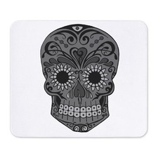 CafePress Black And Grey Sugar Skull Mousepad  (856561562) picture