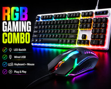 KDS-902 RGB LED Gaming Keyboard & Mouse Combo Wired USB Backlit PC Set picture