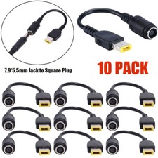 10PCS For Thinkpad Round Jack to Square Plug Adapter Charger Power NEW picture