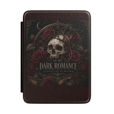 Dark Romance Skull with Roses Kindle Case | Gothic Floral E-Reader Cover picture