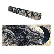 1pc Stylish Faux Leather Desk Mat with Captivating Alien-Inspired Design, Idea picture