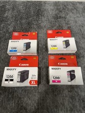 Canon Maxify 1200XL Black, C, Y, M All New Sealed Genuine Ink Tanks Lot Of 4 picture