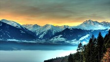 Landscape nature mountains hills clouds rocks evening Custom Gaming Mat Desk picture
