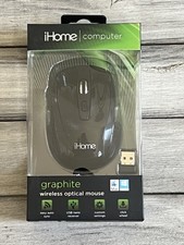 iHome Ergonomic Graphite 5 Button Wireless Mac/PC Optical Mouse Brand New  picture
