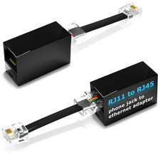 2-Pack RJ11 to RJ45 Adapter Phone Line to Ethernet – RJ45 Female to RJ11 Male fo picture