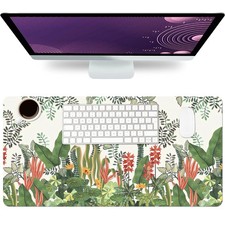 23.6x11.8 Inch Foliage Large Desk Mat Protector Pad NonSlip PU Leather Mat picture