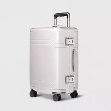 Signature Hardside Trunk Carry On Spinner Suitcase Metallic Silver - Open Story️ picture