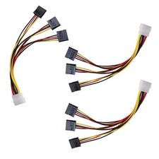 3 Pack 4Pin Molex to 3 SATA Power Splitter Cable IDE LP4 HDD SSD Adapter 20CM picture