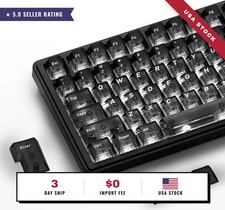 HITIME XVX Black Clear Keycaps, Transparent Keycaps 60 75 100 Percent, Ceramic K picture