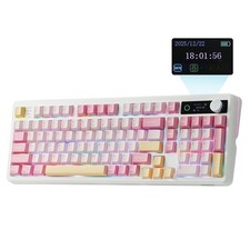 EPOMAKER TH99 PRO 96% Mechanical Keyboard with Screen & Creamy Jade, Pink picture