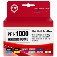 12 Pack PFI-1000 Ink 80ml Compatible Cartridge for Canon imagePROGRAF PRO 1000 picture