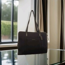 Vintage Coach Laptop Bag Nylon Leather Briefcase Shoulder Padded Bag Black picture
