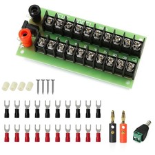 PCB005 1X Power Distribution Board 3 Inputs 2 x 10 Outputs for DC AC Black picture