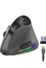 AOC MS610 2.4G Vertical Ergonomic Wireless Mouse 1600 DPI Gray NEW picture