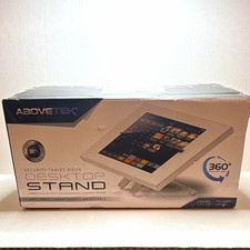 ABOVETEK TH-328W Security Tablet Kiosk Desktop Stand White Adjustable 360° picture