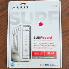 ARRIS SURFboard SB6190 DOCSIS 3.0 32x8 Cable Modem 1.4Gbps White picture