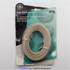 NEW GE TL26117 6P4C Telephone Line Cord - 15 FT,  IVORY for 1 or 2 lines/DSL/FAX picture