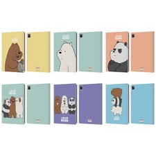 OFFICIAL WE BARE BEARS CHARACTER ART LEATHER BOOK WALLET CASE FOR APPLE iPAD picture