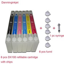 6pc  Empty Refillable Ink Cartridge with Chips for Fujifilm Frontier-S DX-100 picture