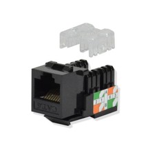 50 pack lot Keystone Jack Cat6 Black Network Ethernet 110 Punchdown 8P8C picture