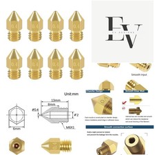 0.4mm MK8 Extruder Nozzles - 8 Pcs Brass Set for Ultimate 3D Printing Quality picture