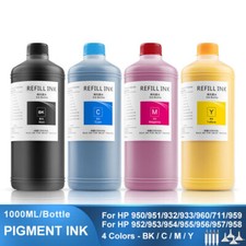4*1000ML Pigment Ink Refill Ink For HP 950 951 932 933 T120 T520 7740 8210 8710 picture