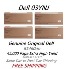 4 GENUINE ORIGINAL OEM SEALED DELL 03YNJ EXTRA HI YIELD TONERS 45K B5460DN picture