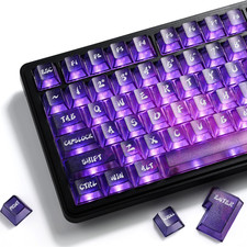 XVX Purple Clear Keycaps, Transparent Keyboard Keycaps 60 75 100 Percent, 119 picture