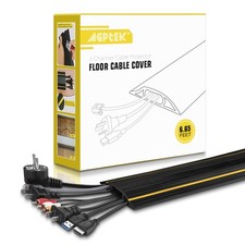 6.5Ft Floor Cord Cover Heavy Duty Floor Cable Cover 3 Channels Cable Wire Prot picture
