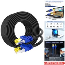 Cat 8 Ethernet Cable 100 ft 26AWG 40Gbps 2000MHz RJ45 S/FTP Waterproof Outdoor picture