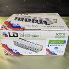 LD 8pk Recycled Ink for Epson 200 Ink Black 200XL T200XL120 WF-2520 WF-2540 picture