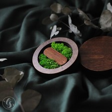 Custom Logo USB Flash Drive Wooden Box Case Wedding Memory Stick Thumb Pen picture