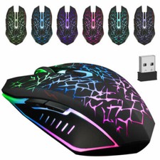 Wireless USB Optical Mice Gaming Mouse 7 Color LED Backlit Rechargeable For PC picture