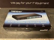 TRENDnet TPE-224WS 24-Port 10/100 Web Smart PoE+ Switch 193W SFP Open Box picture