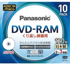 Panasonic 3x speed compatible Single-sided 4.7GB DVD-RAM 10 sheets LM-AF120LH10 picture