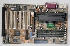 ASUS P3V4X Slot 1 AGP ISA Retro Motherboard + Pentium III 667MHz + 384MB SD RAM picture