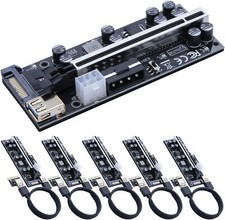 V009s Pro PCIe Riser, GPU Riser Card for Crypto Mining 16X to 1X -6 Pack   picture