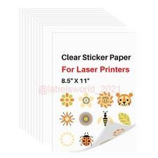 Lot 20-100 Clear Sticker Paper Printable Vinyl Sticker Paper For Laser Printer picture