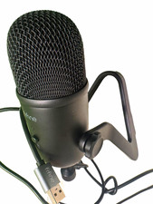 FIFINE USB Freestanding Desktop Microphone, Black, Tabletop Stand, Jack, Volume picture