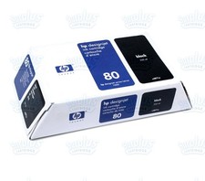 Genuine HP 80 Black 350ML Ink Cartridge DesignJet 1050 1055 picture