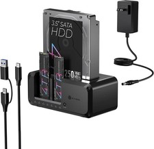 M.2 NVMe & SATA SSD/HDD Hard Drive Docking Station, ICY BOX USB-C 10Gbps NVMe ,, picture